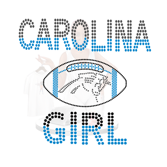 Carolina Girl Football Rhinestone Transfer