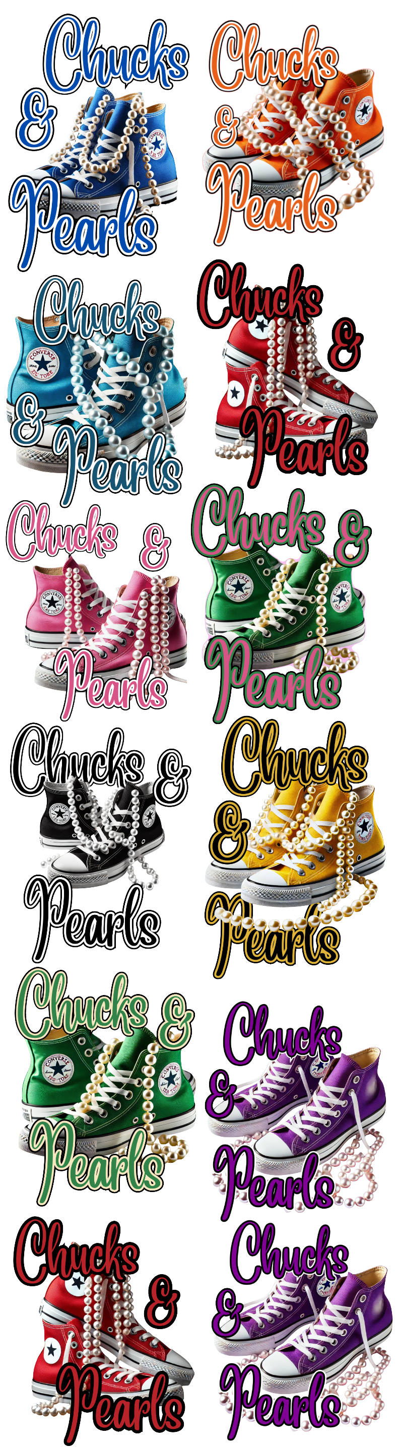 Chucks & Pearls DTF Transfers