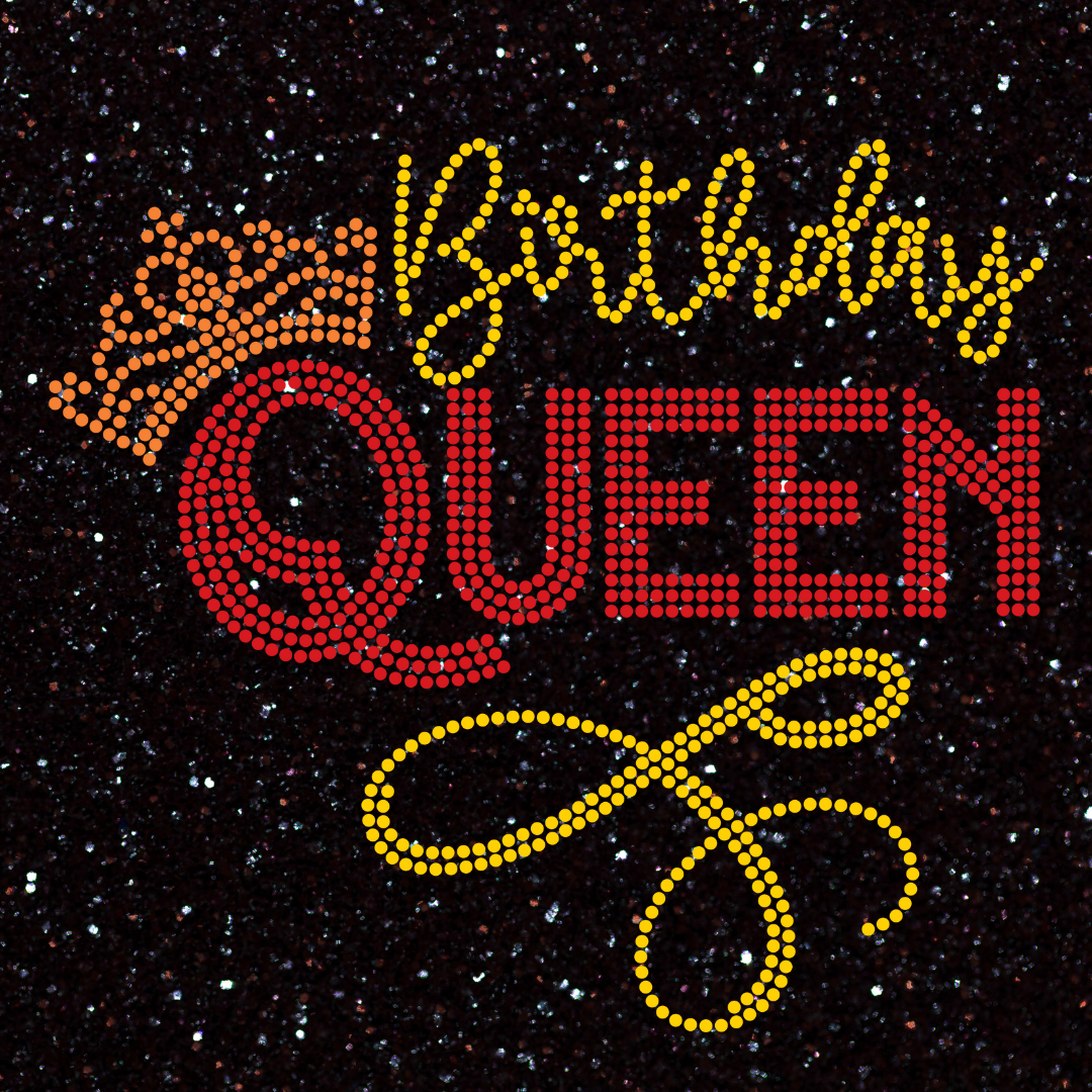 Crown Queen Birthday Rhinestone Transfer