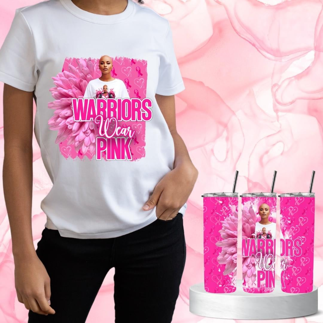 Custom Breast Cancer Awareness T-Shirt and Tumbler Set