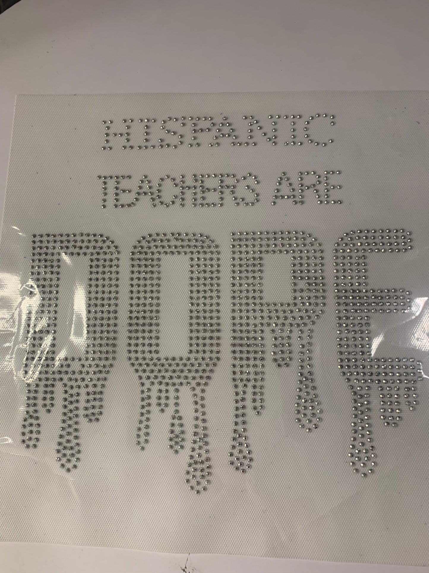 Dope Teacher Rhinestone Transfer Design