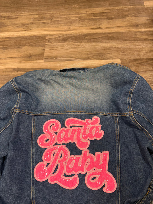 Santa Baby Pink Iron On Patch